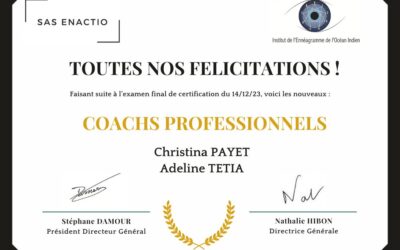 Toutes nos félicitations aux deux nouveaux coachs professionnels certifiés !